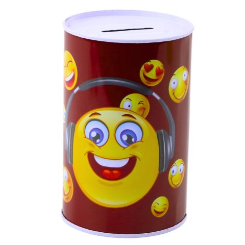 Skarbonka Metalowa Emotki Niebieska Brązowa 13 x 8cm LEAN TOYS Skarbonka Metalowa Emotki Niebieska Brązowa 13 x 8cm LEAN TOYS