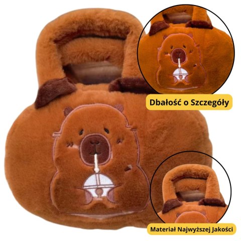 Torba Pluszowa Z Kapibarą Z Kubkiem Brązowy 20cm LEAN Toys Torba Pluszowa Z Kapibarą Z Kubkiem Brązowy 20cm LEAN Toys