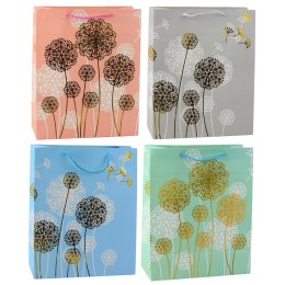 Torba Prezentowa Dmuchawce Złote Elementy 32 x 26 x 12cm LEAN