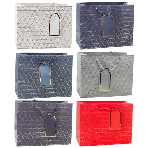 Torba Prezentowa Geometryczna Złote Linie 23 x 18 x 10 cm LEAN Torba Prezentowa Geometryczna Złote Linie 23 x 18 x 10 cm LEAN
