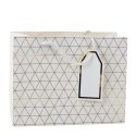 Torba Prezentowa Geometryczna Złote Linie 23 x 18 x 10 cm LEAN