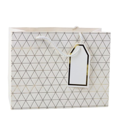 Torba Prezentowa Geometryczna Złote Linie 23 x 18 x 10 cm LEAN Torba Prezentowa Geometryczna Złote Linie 23 x 18 x 10 cm LEAN