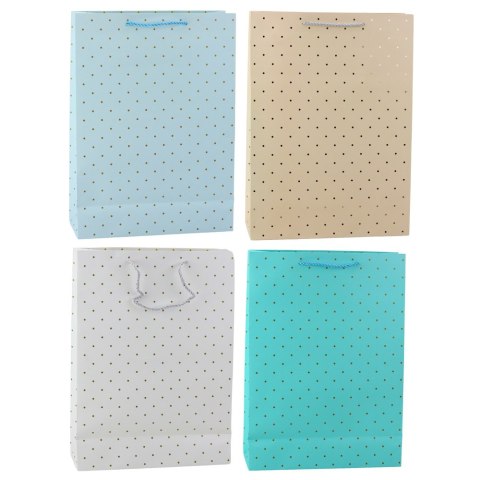 Torba Prezentowa Klasyczna W Złote Kropki 41 x 30 x 12 cm LEAN Torba Prezentowa Klasyczna W Złote Kropki 41 x 30 x 12 cm LEAN