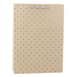 Torba Prezentowa Klasyczna W Złote Kropki 41 x 30 x 12 cm LEAN