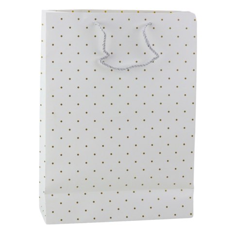 Torba Prezentowa Klasyczna W Złote Kropki 41 x 30 x 12 cm LEAN Torba Prezentowa Klasyczna W Złote Kropki 41 x 30 x 12 cm LEAN