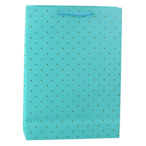Torba Prezentowa Klasyczna W Złote Kropki 41 x 30 x 12 cm LEAN Torba Prezentowa Klasyczna W Złote Kropki 41 x 30 x 12 cm LEAN