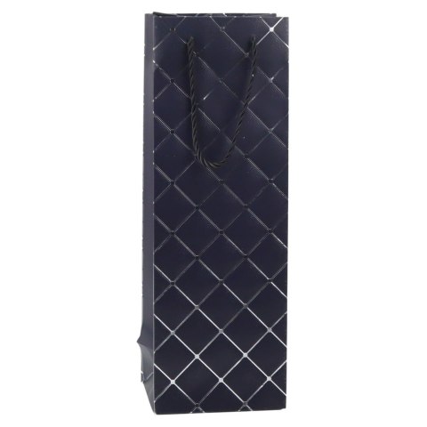 Torba Prezentowa Na Wino Butelkę Papierowa Srebrne Elementy 35 x 12 x 9 cm LEAN Torba Prezentowa Na Wino Butelkę Papierowa Srebrne Elementy 35 x 12 x 9 cm LEAN