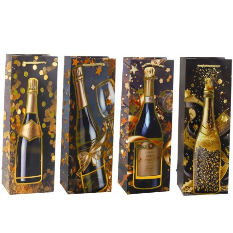 Torba Prezentowa Na Wino Butelkę Papierowa Szampan 35 x 12 x 9 cm LEAN Torba Prezentowa Na Wino Butelkę Papierowa Szampan 35 x 12 x 9 cm LEAN