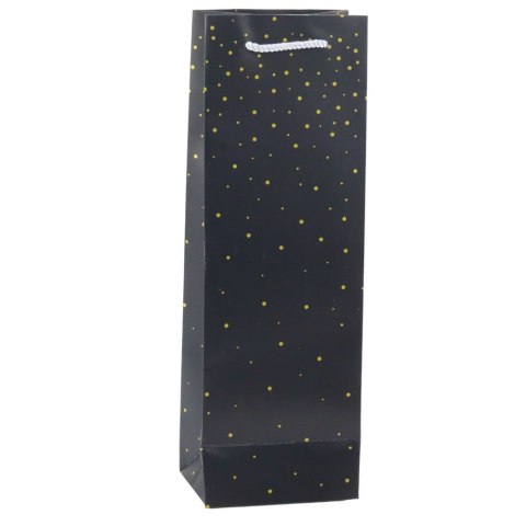 Torba Prezentowa Na Wino Butelkę Papierowa Złote Kropki 35 x 12 x 9 cm LEAN Torba Prezentowa Na Wino Butelkę Papierowa Złote Kropki 35 x 12 x 9 cm LEAN