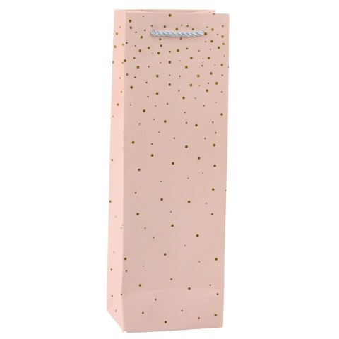 Torba Prezentowa Na Wino Butelkę Papierowa Złote Kropki 35 x 12 x 9 cm LEAN Torba Prezentowa Na Wino Butelkę Papierowa Złote Kropki 35 x 12 x 9 cm LEAN
