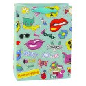 Torba Prezentowa Naklejki Kolorowe Znaczki 23 x 18 x 10,5 cm LEAN