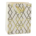 Torba Prezentowa Papierowa Elegancka Złote Wzory 23 x 18 x 10,5 cm LEAN