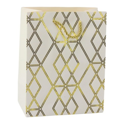 Torba Prezentowa Papierowa Elegancka Złote Wzory 23 x 18 x 10,5 cm LEAN Torba Prezentowa Papierowa Elegancka Złote Wzory 23 x 18 x 10,5 cm LEAN