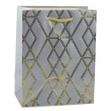 Torba Prezentowa Papierowa Elegancka Złote Wzory 23 x 18 x 10,5 cm LEAN