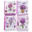 Torba Prezentowa Papierowa Lawenda Brokatowe Elementy 23 x 18 x 10,5 cm LEAN