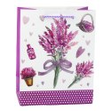 Torba Prezentowa Papierowa Lawenda Brokatowe Elementy 23 x 18 x 10,5 cm LEAN