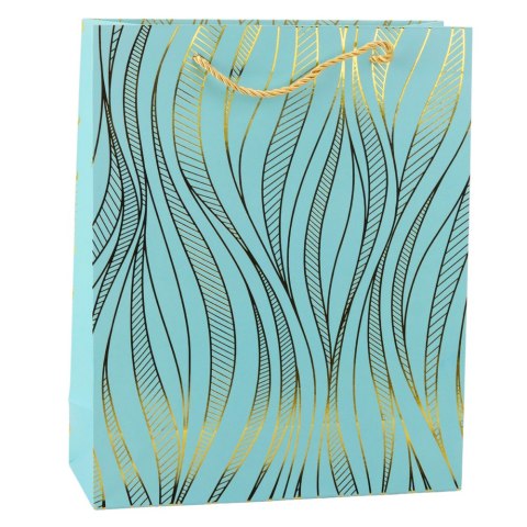 Torba Prezentowa Papierowa Linie Faliste Złote 32 x 26 x 12 cm LEAN Torba Prezentowa Papierowa Linie Faliste Złote 32 x 26 x 12 cm LEAN