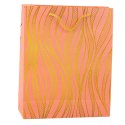 Torba Prezentowa Papierowa Linie Faliste Złote 32 x 26 x 12 cm LEAN