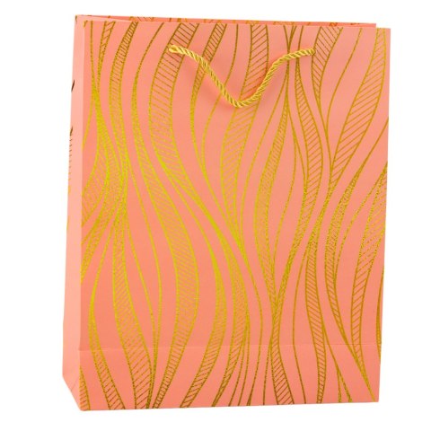 Torba Prezentowa Papierowa Linie Faliste Złote 32 x 26 x 12 cm LEAN Torba Prezentowa Papierowa Linie Faliste Złote 32 x 26 x 12 cm LEAN