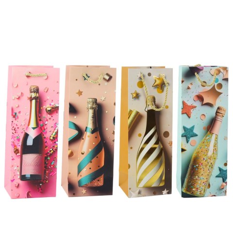 Torba Prezentowa Papierowa Na Butelkę Szampan Pastelowa 35 x 12 x 9 cm LEAN Torba Prezentowa Papierowa Na Butelkę Szampan Pastelowa 35 x 12 x 9 cm LEAN