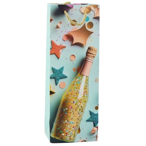 Torba Prezentowa Papierowa Na Butelkę Szampan Pastelowa 35 x 12 x 9 cm LEAN Torba Prezentowa Papierowa Na Butelkę Szampan Pastelowa 35 x 12 x 9 cm LEAN
