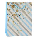 Torba Prezentowa Papierowa Niebieska Różowa Brokat 23 x 18 x 10,5 cm LEAN