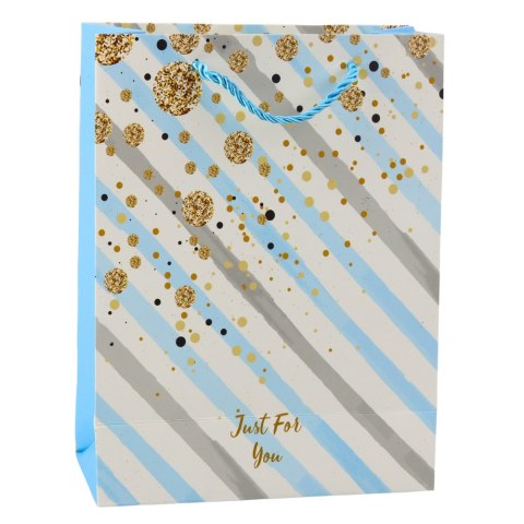 Torba Prezentowa Papierowa Niebieska Różowa Brokat 23 x 18 x 10,5 cm LEAN Torba Prezentowa Papierowa Niebieska Różowa Brokat 23 x 18 x 10,5 cm LEAN