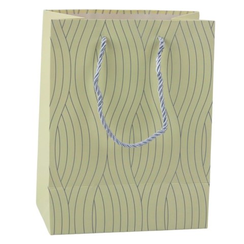 Torba Prezentowa Papierowa Srebrne Linie Faliste 23 x 18 x 10,5 cm LEAN Torba Prezentowa Papierowa Srebrne Linie Faliste 23 x 18 x 10,5 cm LEAN