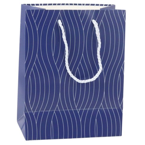 Torba Prezentowa Papierowa Srebrne Linie Faliste 23 x 18 x 10,5 cm LEAN Torba Prezentowa Papierowa Srebrne Linie Faliste 23 x 18 x 10,5 cm LEAN