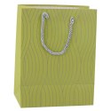 Torba Prezentowa Papierowa Srebrne Linie Faliste 23 x 18 x 10,5 cm LEAN