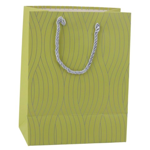 Torba Prezentowa Papierowa Srebrne Linie Faliste 23 x 18 x 10,5 cm LEAN Torba Prezentowa Papierowa Srebrne Linie Faliste 23 x 18 x 10,5 cm LEAN