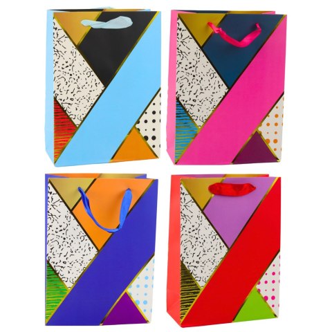Torba Prezentowa Papierowa Wzory Geometryczne 23 x 18 x 10,5 cm LEAN Torba Prezentowa Papierowa Wzory Geometryczne 23 x 18 x 10,5 cm LEAN