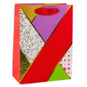 Torba Prezentowa Papierowa Wzory Geometryczne 23 x 18 x 10,5 cm LEAN