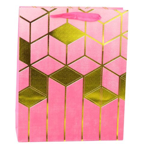 Torba Prezentowa Papierowa Wzory Geometryczne Złote 32 x 26 x 12 cm LEAN Torba Prezentowa Papierowa Wzory Geometryczne Złote 32 x 26 x 12 cm LEAN