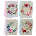 Torba Prezentowa Wzory Kwiaty Best Wishes 23 x 18 x 10,5 cm LEAN
