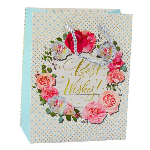 Torba Prezentowa Wzory Kwiaty Best Wishes 23 x 18 x 10,5 cm LEAN Torba Prezentowa Wzory Kwiaty Best Wishes 23 x 18 x 10,5 cm LEAN