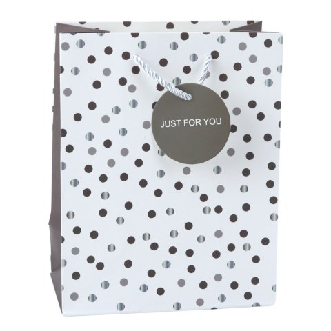 Torba Prezentowa Z Kropkami Napis Just For You 23 x 18 x 10,5 cm LEAN Torba Prezentowa Z Kropkami Napis Just For You 23 x 18 x 10,5 cm LEAN