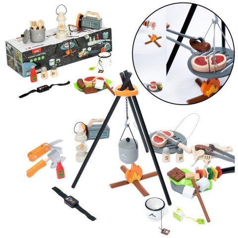 Zestaw Do Biwakowania Drewniany Ognisko Akcesoria 45 El LEAN Toys Zestaw Do Biwakowania Drewniany Ognisko Akcesoria 45 El LEAN Toys