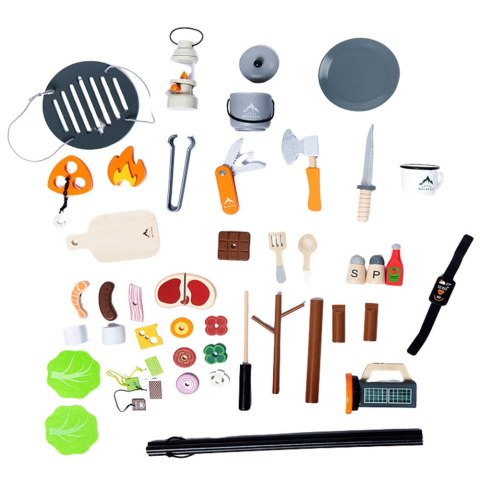 Zestaw Do Biwakowania Drewniany Ognisko Akcesoria 45 El LEAN Toys Zestaw Do Biwakowania Drewniany Ognisko Akcesoria 45 El LEAN Toys