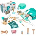 Zestaw Lekarski Mały Doktor Dentysta Drewniany Apteczka Fartuch 20 El LEAN Toys