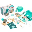 Zestaw Lekarski Mały Doktor Dentysta Drewniany Apteczka Fartuch 20 El LEAN Toys