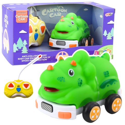 Autko Zdalnie Sterowne RC Dla Malucha Dinozaur Zielony LEAN Toys Autko Zdalnie Sterowne RC Dla Malucha Dinozaur Zielony LEAN Toys