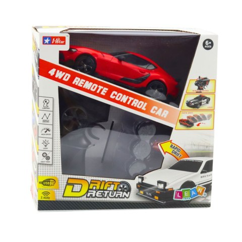 Auto Sportowe Do Driftu Wymienne Koła Zdalnie Sterowany RC 4WD Czerwone LEAN Toys Auto Sportowe Do Driftu Wymienne Koła Zdalnie Sterowany RC 4WD Czerwone LEAN Toys