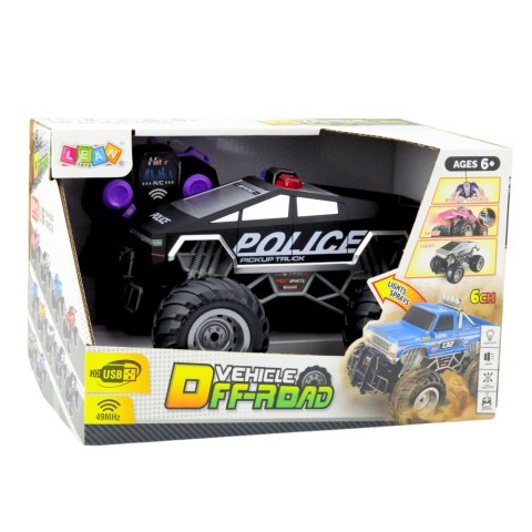 Auto Terenowe Policyjne Off-Road RC Zdalnie Sterowane Czarne 1:16 LEAN Toys Auto Terenowe Policyjne Off-Road RC Zdalnie Sterowane Czarne 1:16 LEAN Toys