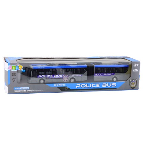 Autobus Policyjny Przegubowy Zdalnie Sterowany RC Światła Szary 1:32 LEAN Toys Autobus Policyjny Przegubowy Zdalnie Sterowany RC Światła Szary 1:32 LEAN Toys