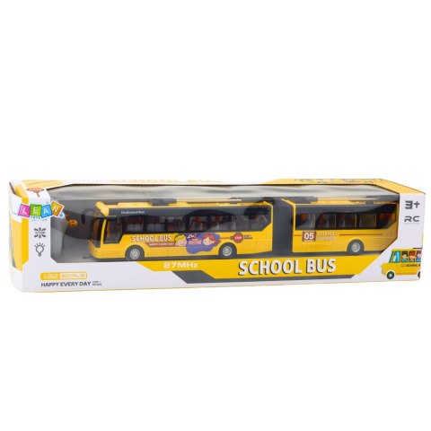 Autobus Szkolny Trolejbus Przegubowy Zdalnie Sterowany RC 1:32 Żółty LEAN Toys Autobus Szkolny Trolejbus Przegubowy Zdalnie Sterowany RC 1:32 Żółty LEAN Toys