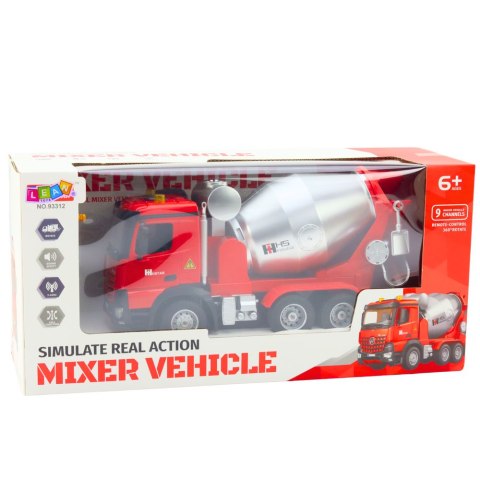 Betoniarka Budowlana Zdalnie Sterowana RC 2.4G 9CH Czerwona LEAN Toys Betoniarka Budowlana Zdalnie Sterowana RC 2.4G 9CH Czerwona LEAN Toys