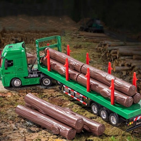 Ciężarówka Transport Drewna Metalowa Huina 1:50 Zielona HUINA Ciężarówka Transport Drewna Metalowa Huina 1:50 Zielona HUINA