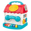 Domek Edukacyjny Kostka Interaktywna Grzechotka Sorter Dźwięki Kolorowy LEAN Toys
