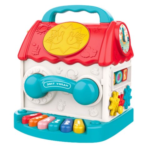 Domek Edukacyjny Kostka Interaktywna Grzechotka Sorter Dźwięki Kolorowy LEAN Toys Domek Edukacyjny Kostka Interaktywna Grzechotka Sorter Dźwięki Kolorowy LEAN Toys